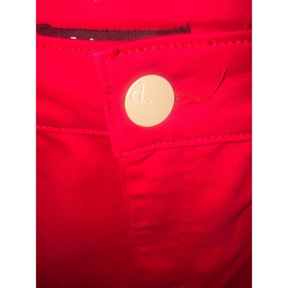 d.jeans Red Mid-Rise Skinny Jeans With Pearl Accents Size 10 Stretch Slimming - Picture 7 of 7